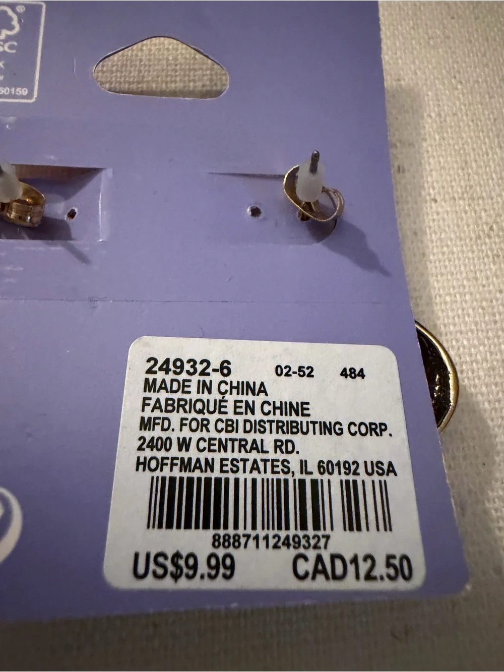 Claire’s Sensitive Solutions Gold-Tone Oval Drop Earrings